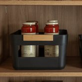 Cesto Lume Plástico e Bambu Preto 14L